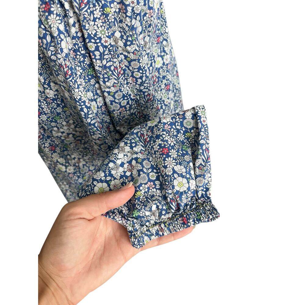 J. Crew Scalloped Cotton Poplin Blouse Shirt Mixed Liberty Prints Floral Medium - Picture 6 of 12